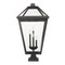 Z-Lite Talbot 4 Light Outdoor Pier Mounted Fixture, Black & Clear Beveled 579PHXLXS-SQPM-BK - alternate 3